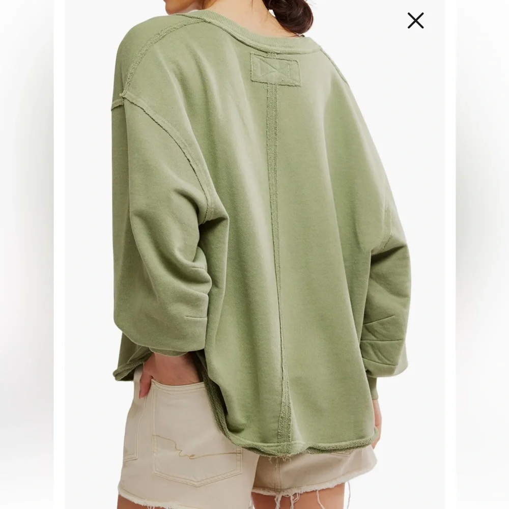 NWT Free People Venice Oversized Cotton Blend Graphic Sweatshirt